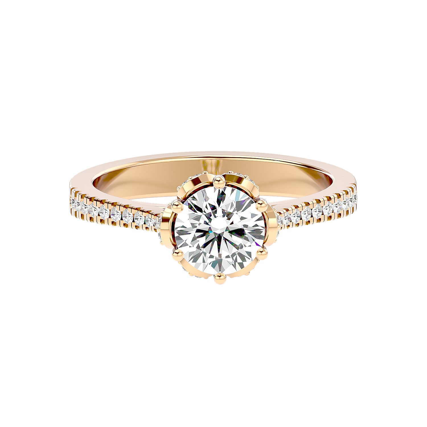 Classic Pear Shaped 5 Stone Engagement Ring in White Gold
