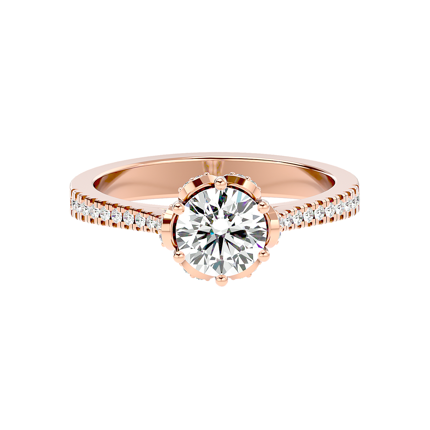 Classic Pear Shaped 5 Stone Engagement Ring in White Gold
