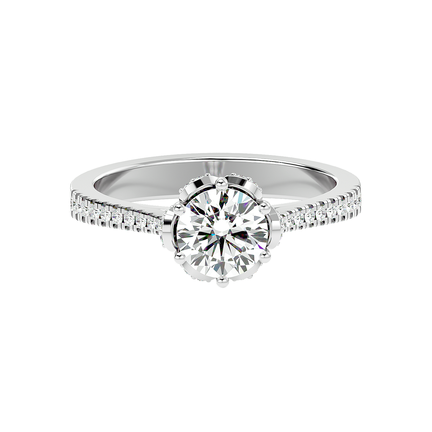 Classic Pear Shaped 5 Stone Engagement Ring in Yellow Gold