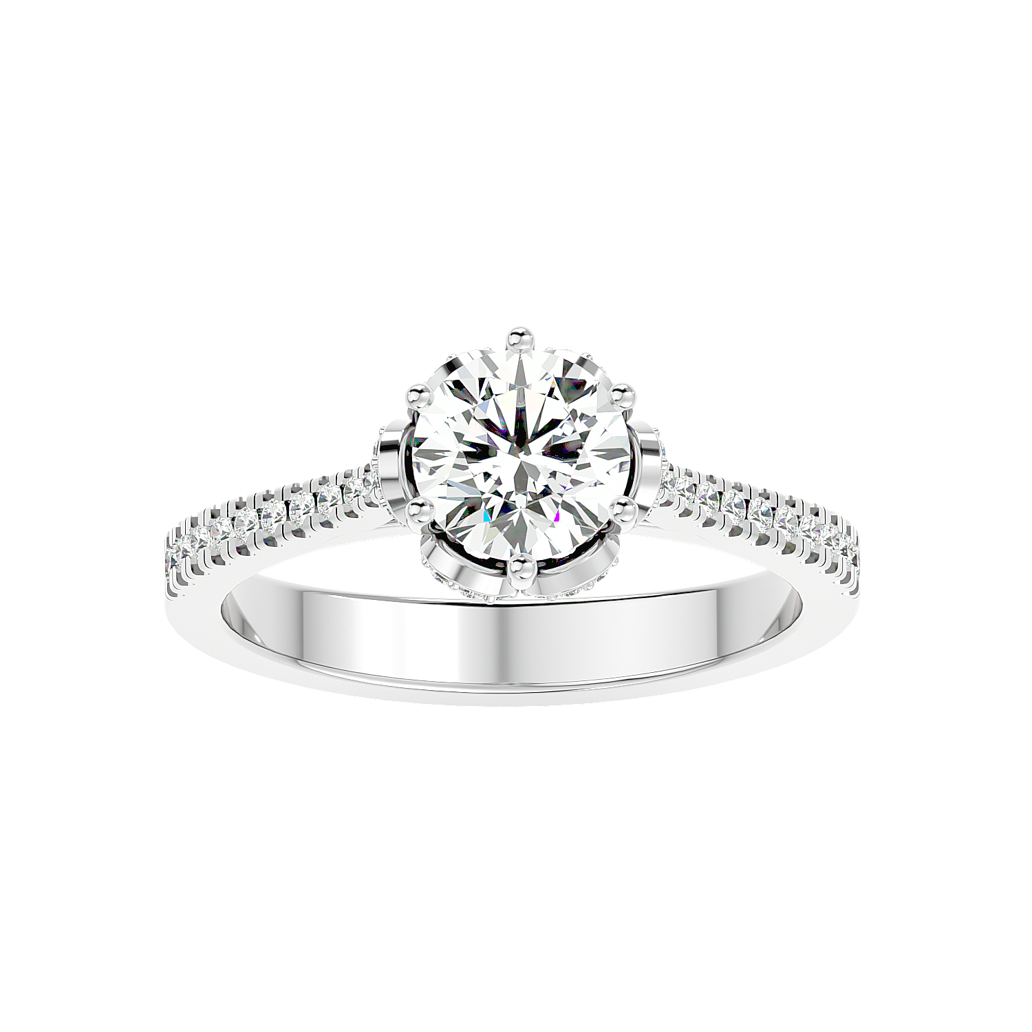 Classic Pear Shaped 5 Stone Engagement Ring in Yellow Gold