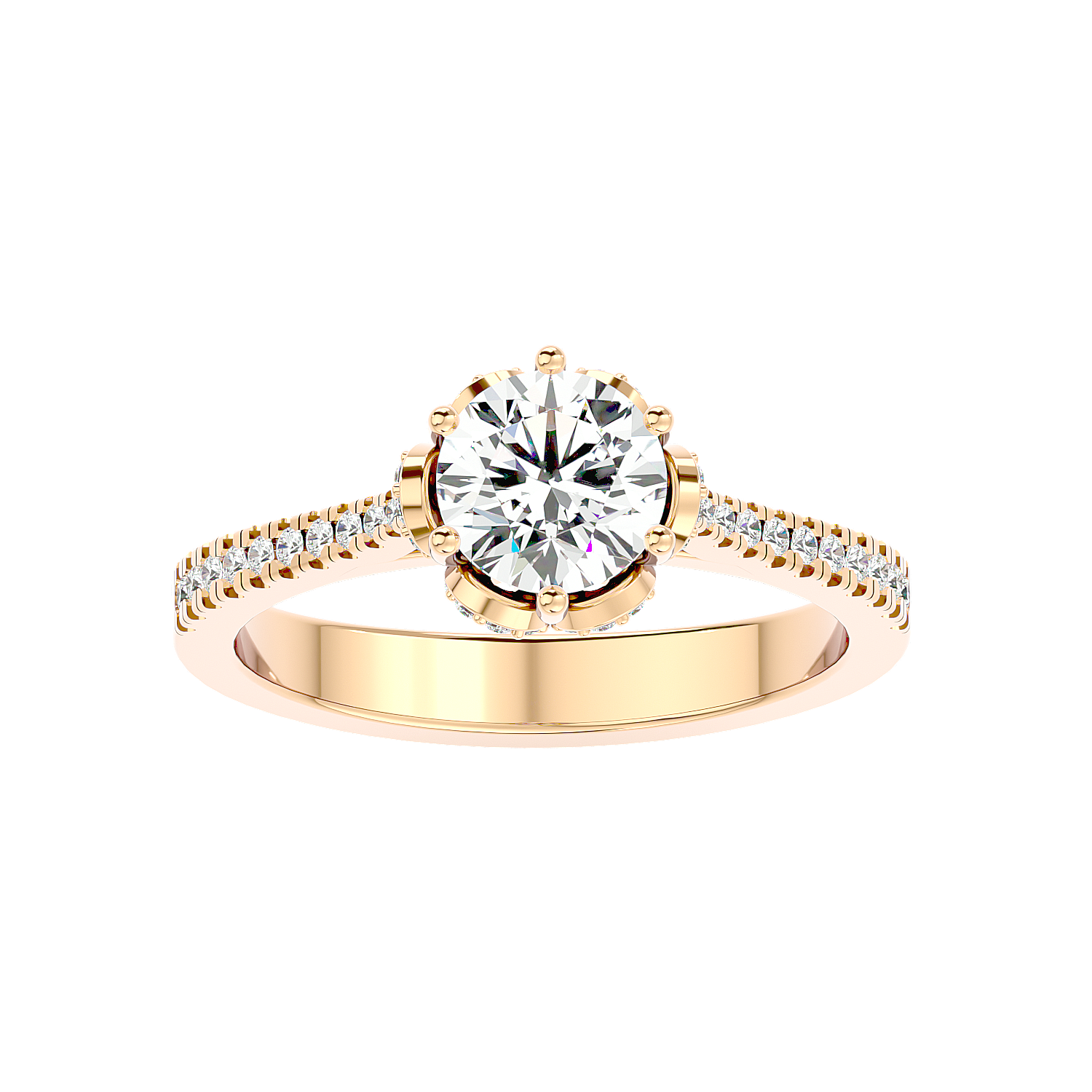 Classic Pear Shaped 5 Stone Engagement Ring in Rose Gold