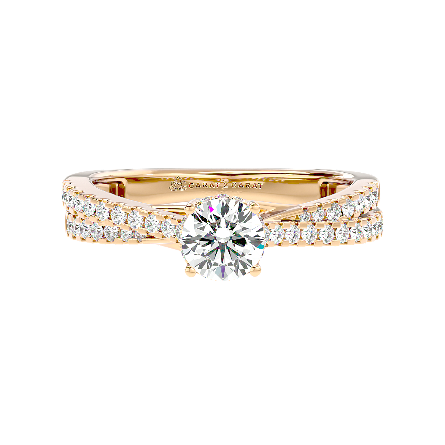 Channel-Set Split Shank Diamond Engagement Ring in White Gold