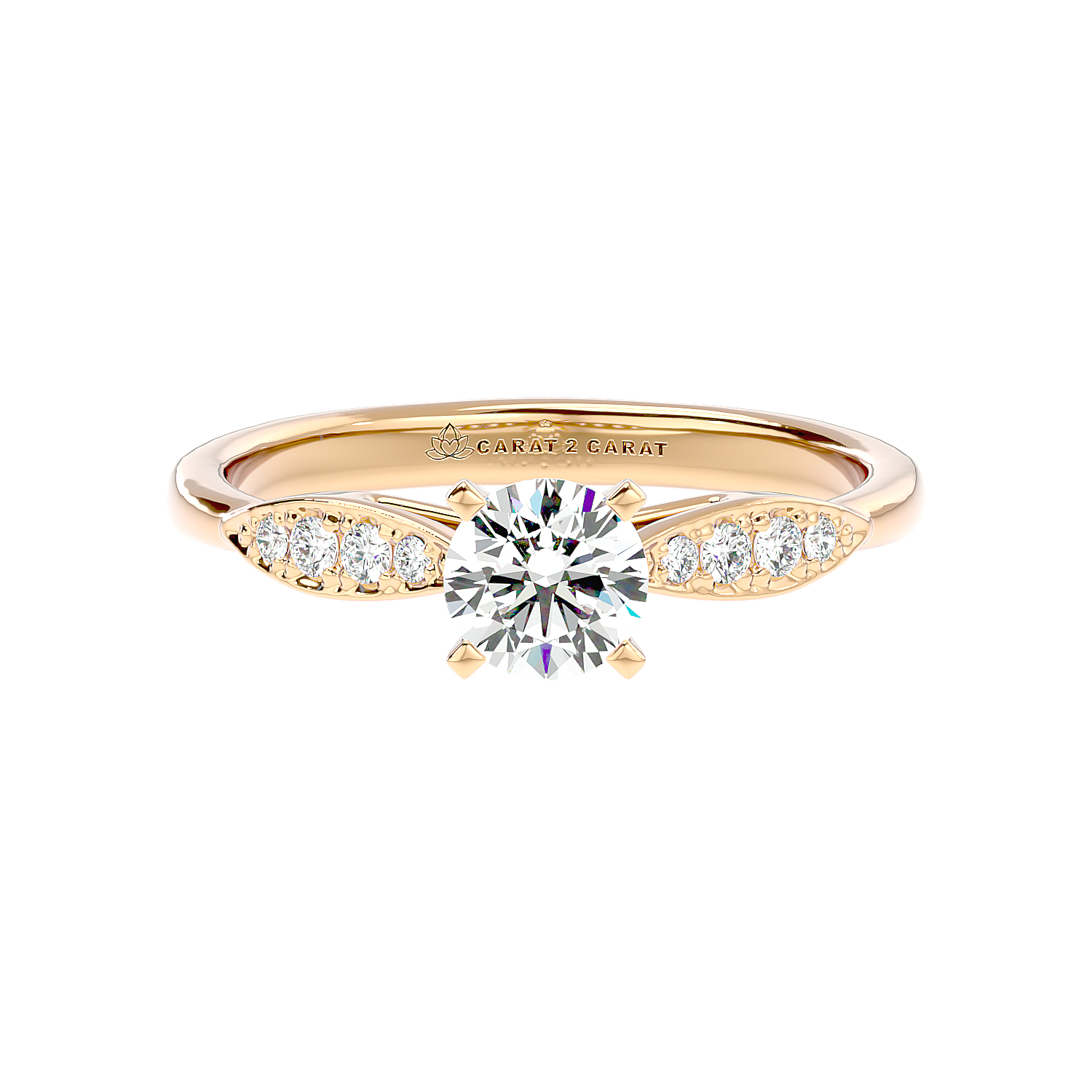 Petite Diamond Ring in White Gold with Channel-Set